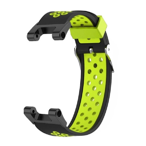 Kaksivärinen 22mm vaihto silikoni kellon ranneke Huami Amazfit T-Rex(Pro)/Ares -kelloon Black  Green