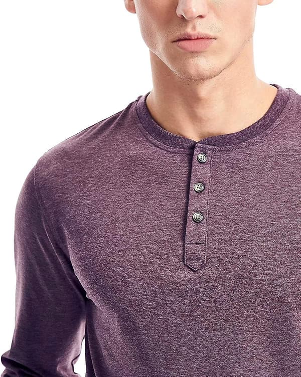 Henley Langærmet T-shirts til Mænd