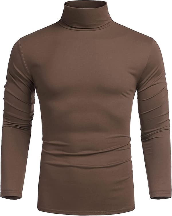 Turtlenecktröja för män, slim fit, långärmad