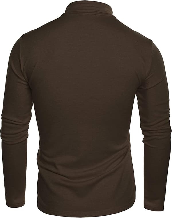 Slim Fit Rullekrave Trøjer til Mænd Basic Ensfarvet Strikket Pullover Dark brown