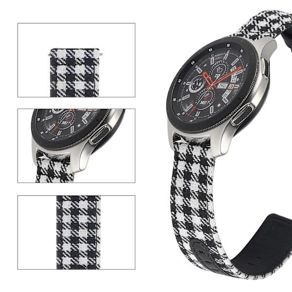 Oval Spænde Nylonstof + Læder Urrem Til Samsung Galaxy Watch 5 40mm/44mm/ Watch 5 Pro 45mm