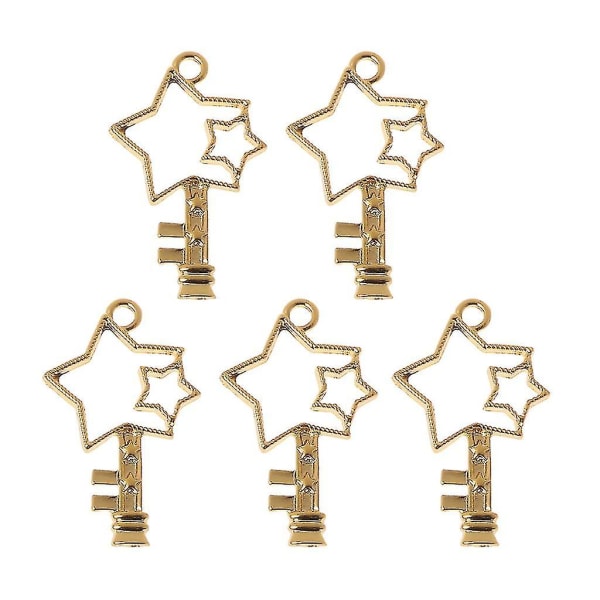 5 stk Mini Utsøkte Hule Charms Diy Nøkkelring Anheng Geometrisk Ramme 21
