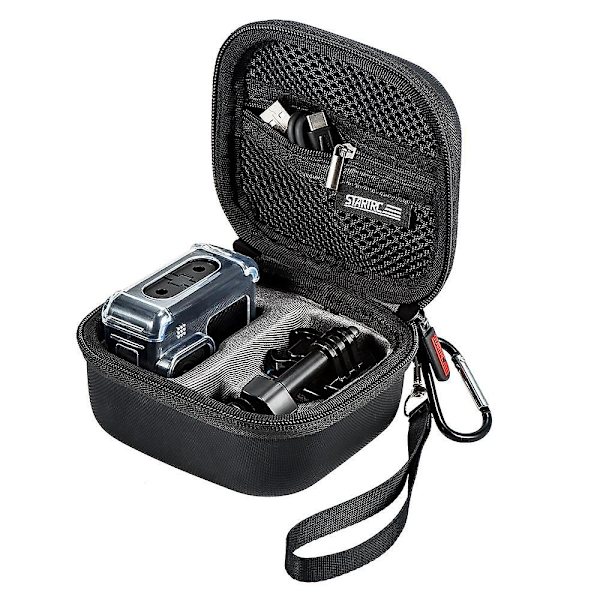 Bärbar dragkedjefodral för GoPro Hero 10, PU-läder texturerat handtag rem tillbehör förvaringsväska