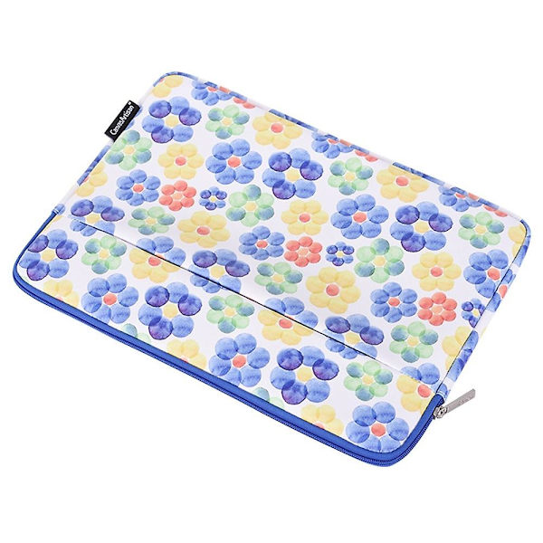 Laptopfodralväska för 11~15 tums bärbar dator, blommönstrad PU-läder 11-tums bärbar datorväska For 13 inch Laptop