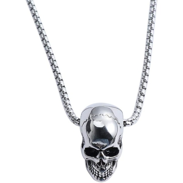 Skull Head hänge halsband rostfritt stål Gothic Punk Choker kedja för män