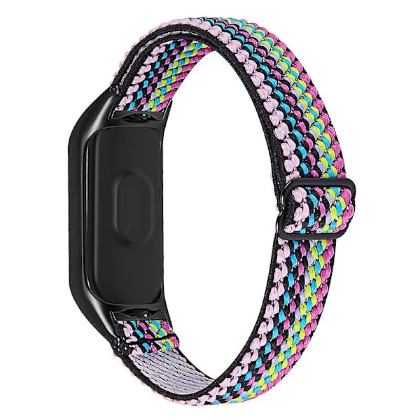 Stretchig nylon anti-scratch justerbar handledsrem för Xiaomi Mi Band 3/4, med svart klockram Style 9