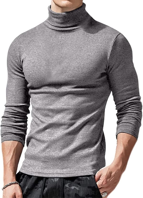 Herr Basic Polotröja Topp Tröjor Slim Fit Långärmad Pullover Sköldpaddshals