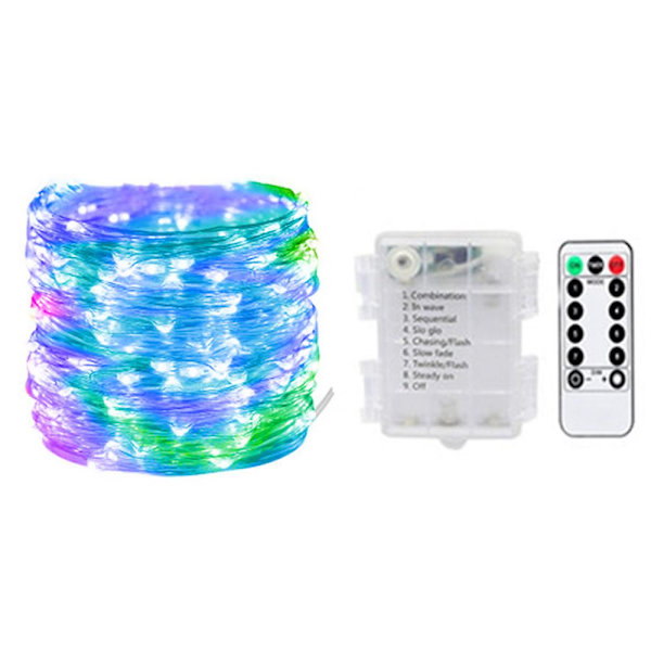 20 meter 200 LED Fe Lys Kæde, batteridrevet med fjernbetjening til soveværelse, gårdhave, have multicolor