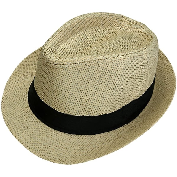 Unisex Fedora Hat Trilby Stråhatte Sommer Strand Solhat