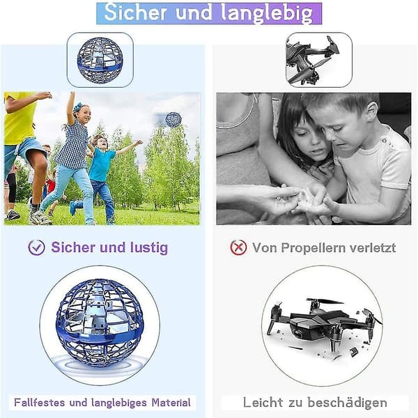 Flugball Mini Drone, Orb Leker for Barn LED Lysende Flygende Leker Gaver til Gutter Jenter