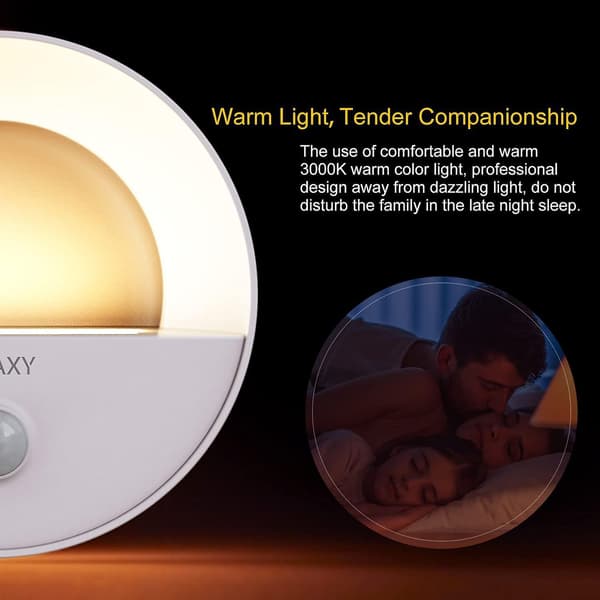 2-pack inomhus USB-laddningsbara LED-rörelsesensorlampor