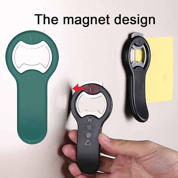 Magneettinen pullon- ja tölkinavaaja jääkaappiin, ruostumattomasta teräksestä valmistettu kirkkoavaimen avain korkilla KD0440E forestgreen