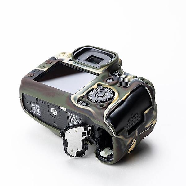 Järjestelmäkameran pudotussuojattu silikonikotelo Canon EOS 7D -kameralle, pehmeä suojakuori Camouflage