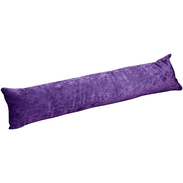 Faux krossad sammet i lila druva lång dörrkudde vindstopp tygkorv för vind Purple Grape