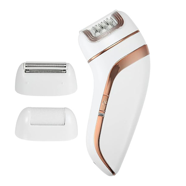 Epilator for kvinner, 3 i 1 elektrisk hårfjerner trådløs epilator hard hud fjerner, bærbar oppladbar hårfjerning for kvinner, hvit