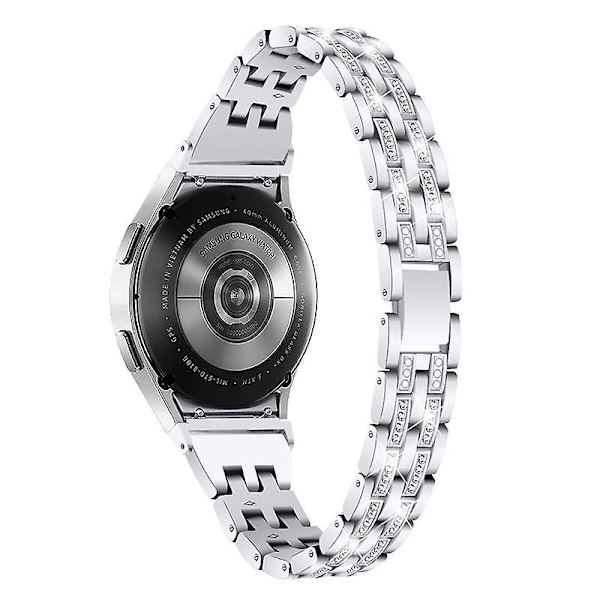 Metallklockarmband för Samsung Galaxy Watch4 Active 40mm/44mm/Watch4 Classic 42mm/46mm, 5 pärlor 2 rader Silver