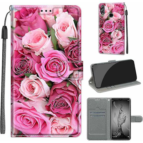 (Style 4) chooseu Etui til Huawei P Smart 2019 Læder Etui med Silikone Stødsikkert Wallet Flip Etui og Folio Stand Funktion Stilfuldt Mønster til Pige