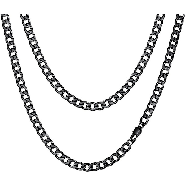 Miesten Kuubalainen Ketjukaulakoru 5mm Panssariketju 46cm 51cm 56cm 61cm 66cm 71cm 76cm Hip Hop Kuubalainen Ketju