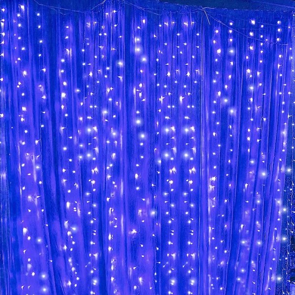 LED-ikkunaverho valonauha, sisä- ja ulkokäyttöön, hääjuhlakoriste Blue 4*0.6