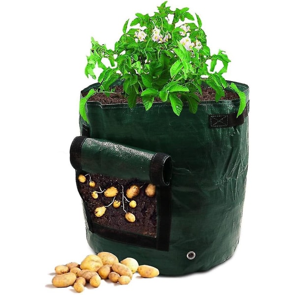 2pack Växtpåse Plantering Odlingspåsar Potatisodlingspåsar Trädgårdsodlingspåsar Potatisgrönsaksodlingspåsar med handtag