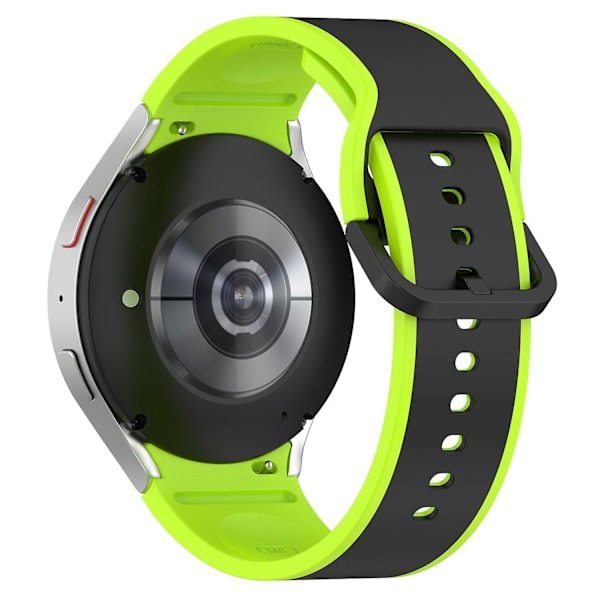 Åndbar Blød Silikone Urrem Til Samsung Galaxy Watch6 40/44mm/ Watch 4/5 40/44mm /5 Pro 45mm Black  Lime
