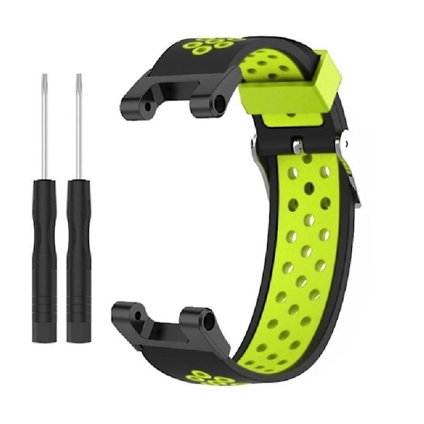 Kaksivärinen 22 mm:n ranneke Huami Amazfit T-Rex/T-Rex Pro/Ares -kelloon, monireikäinen silikoniranneke Black Green