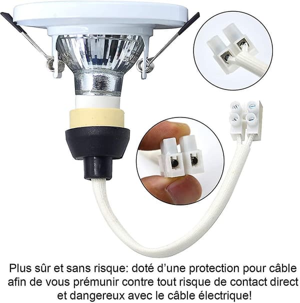 Sett med 4 Hvite Runde Innfelte LED Spotlights