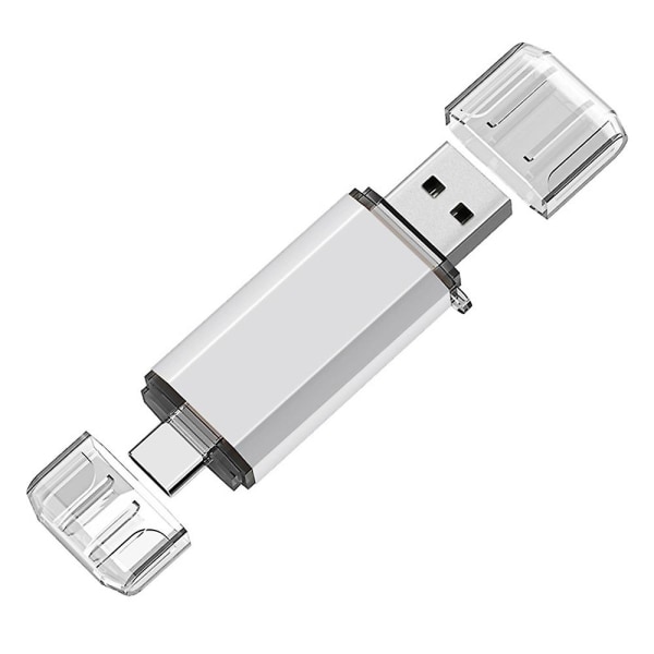 Höghastighets 64gb roterande USB enhet - Otg-funktion för smartphones, surfplattor, pc - vit White 128GB