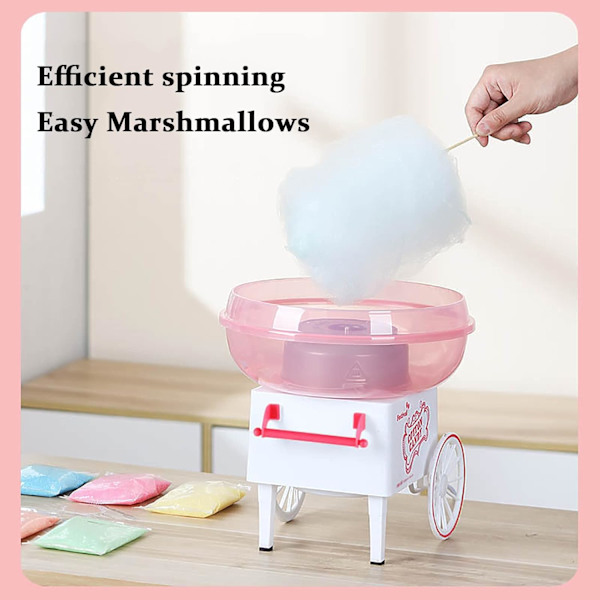 Fuldautomatisk Candyflossmaskine, 450w DIY Mini Candy Floss Maskine, med 290mm Stor Diameter Stænkskærm, Hurtig Forvarmning