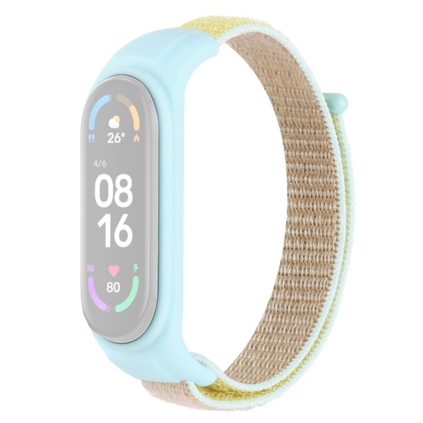 Säädettävä Nylon Sportti Ranneke Xiaomi Mi Band 3/ Band 4/Band 5/Band 6/Band 7 -älykelloille Silikonikotelolla Bright Sunlight
