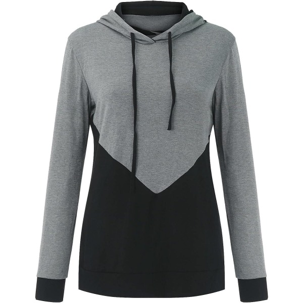 Grafiska hoodies kvinnor kvinnors höst och vinter långärmad färgmatchning mode Slim huvtröja tröja kläder Black Small