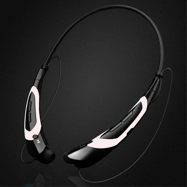 Bluetooth hörlurar, Bluetooth 4.0 trådlöst halsbandsheadset med infällbara hörsnäckor, sportsvetttäta brusreducerande hörlurar white
