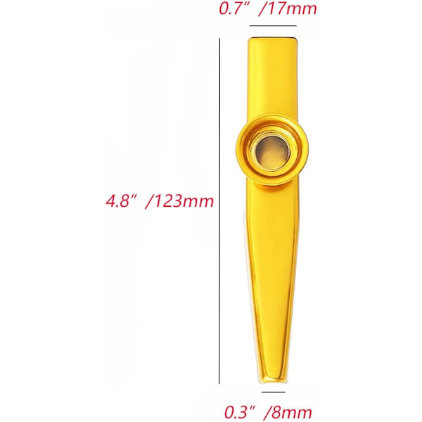 Metall Kazoo, Kazoo i Aluminiumlegering med 5 Kazoo-Flöjtsmembran och en Vacker Ask för Musikinstrument Ukulele Gitarr Partners