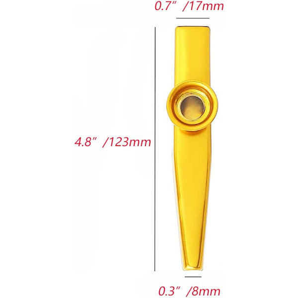 Metallinen Kazoo, Alumiiniseoksesta valmistettu Kazoo 5 Kazoo-huilukalvolla ja kauniilla laatikolla musiikki-instrumenttien ukulele-kitarakumppaneille