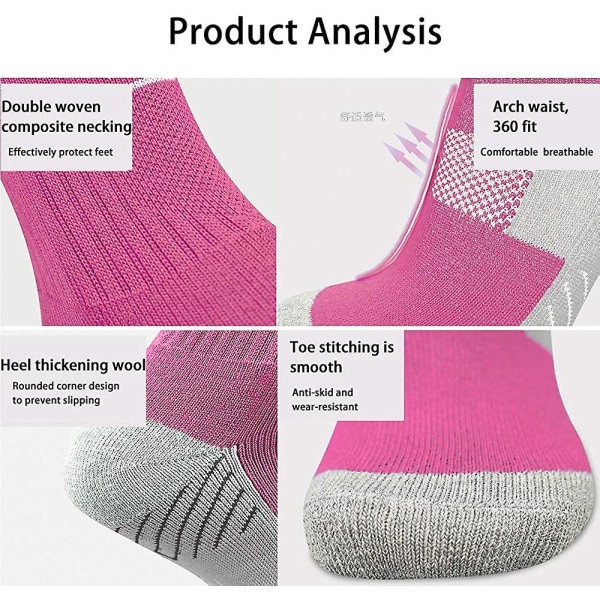 3 par sportstrumpor för Acsergery pojkar och flickor, vadderade halkfria fotbollsstrumpor med hög knä, andningsbara