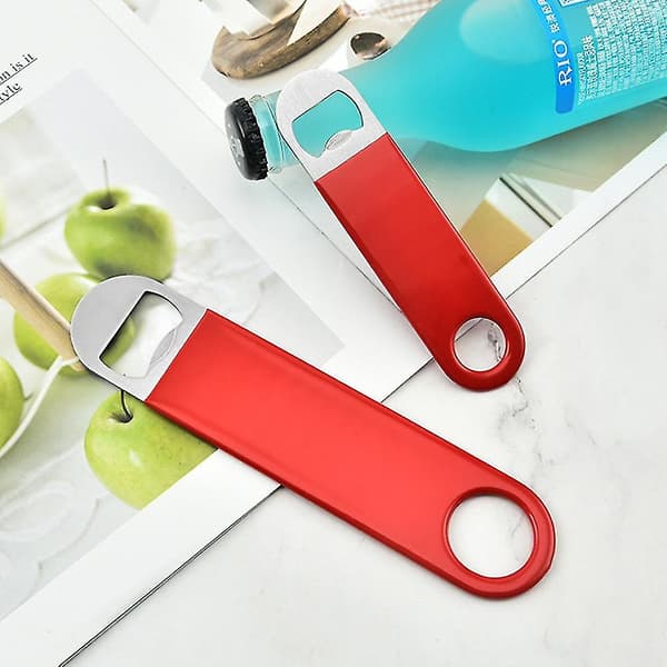 Flat Flaskeåpner - Flaskeåpner For Bartender - Ølflaskeåpner - Vinyl Red