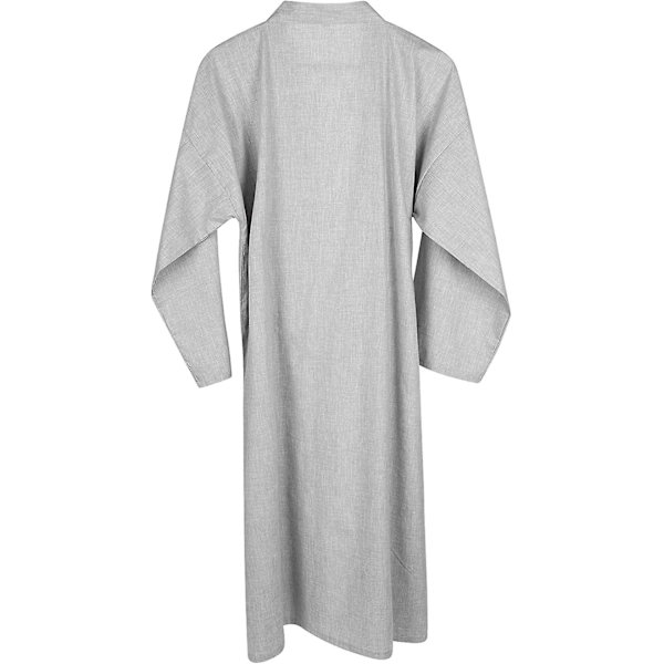 Herr Kimono Badrock Lätt Bomull Kimono Badrock Badrockar Lång Badrock Pyjamas Nattlinne Med Ficka Light Grey M