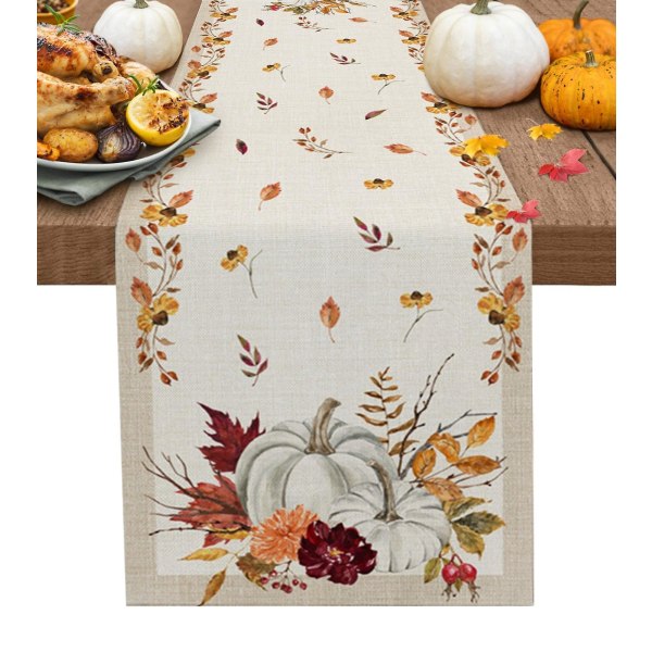 Bordløber - Græskar ahornblad bryllup rustik indretning bordløber julepynt Wxf06769 200x33cm 78x13inch