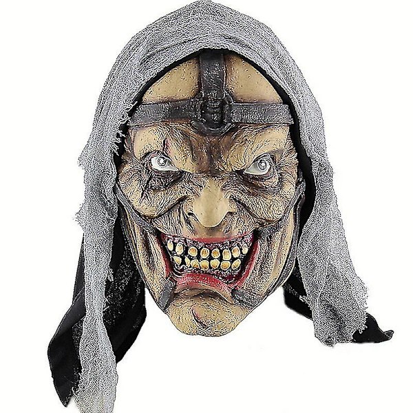 Kauhu Noita Naamio Halloween Kauhu Lateksinaamio Pelottava Cosplay Puku Rekvisiitta Hienot Asusteet