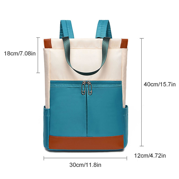 Dame Konvertibel Tote Daypack Laptop Rygsæk College Skole Rejse Casual Taske Passer til 14 Tommer Laptop Green