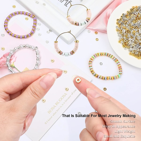 2000 st 6 mm platta runda distanspärlor Skiva lösa smycken Göra pärlor för DIY Armband Halsband Örhänge Craft Supplies