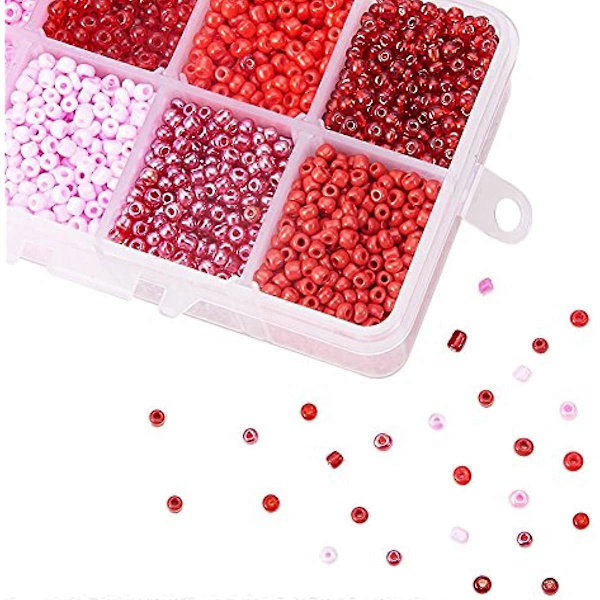 Omkring 4200 stk. 8/0 Flerfarvede Glasknapper til Perler 8 Farver Runde Pony Perler Mini Spacer Tjekkiske Perler Diameter 3mm til Smykkefremstilling