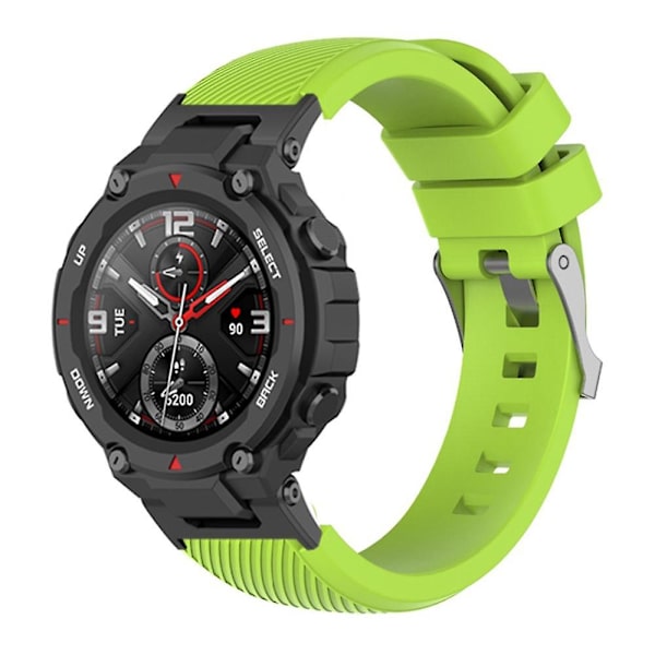 Yleismallinen 22mm vaihtoranneke Huami Amazfit T-Rex/T-Rex Pro/Ares silikonikellorannekkeelle Green