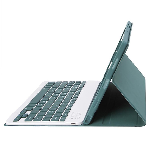 Bluetooth-tangentbordsfodral i PU+TPU med flipp för Samsung Galaxy Tab S9 X710/X716B/X718U Dark Green