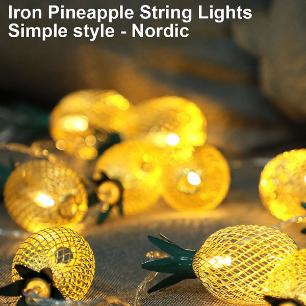 Ananas Lyslenke For Terrasse Hjem Bryllupsfest Soverom Bursdag Hawaii Tropisk Dekor usb models 3m 20led