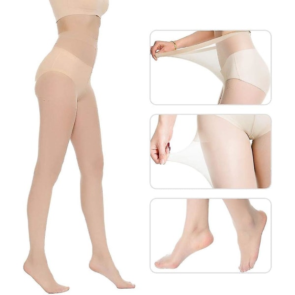 Naisten Everyday Energy 6 kpl Musta Beige Silkki Ohuet Pehmeät Sukkahousut 20 Denieriä Black 3 Pairs XL