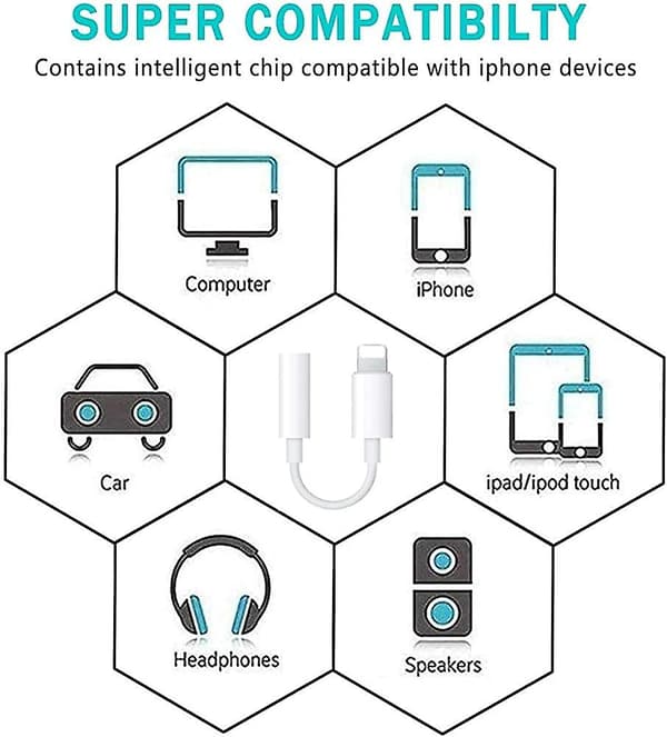 Hodetelefonadapter for iPhone-adapter til 3,5 mm jack AUX lydøretelefonkonvertergave