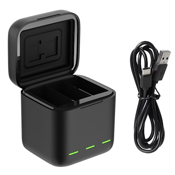 3-kanals USB-batteriladdare Snabbladdare Batterier Förvaringsväska