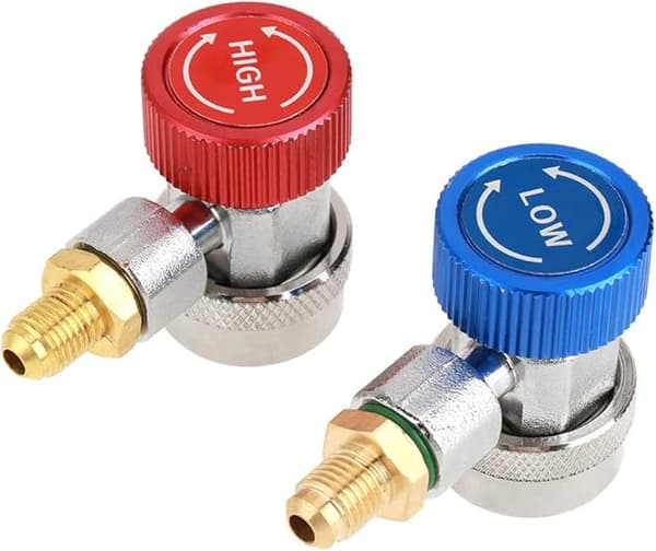 R134 A/C Låg/Hög Justerbar Snabbkoppling Luftkonditionering Koppling Adapter med Lock för Ventilåtkomst System