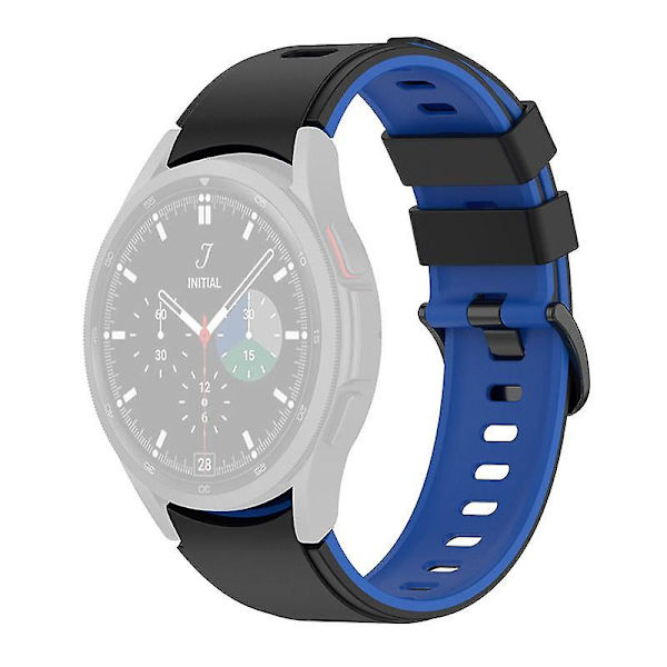 Silikonarmband för Samsung Galaxy Watch6 40/44mm/ Watch6 Classic 43/47mm/Watch 4/5 40/44mm Black  Blue